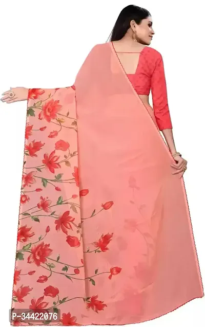 Beautiful Georgette Printed Women Saree with Blouse Piece-thumb2