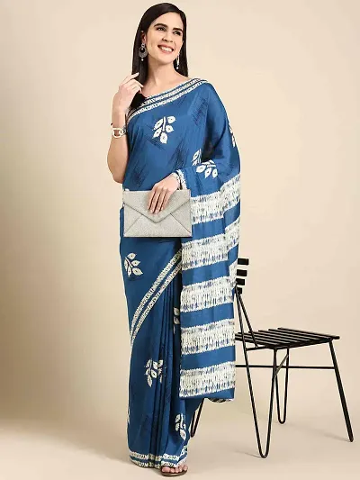 Stylish Silk Blend Saree with Blouse piece For Women