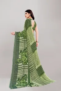 Stylish Green Georgette Saree With Blouse Piece For Women-thumb1