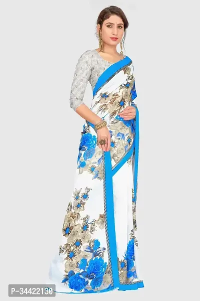 Beautiful Georgette Printed Women Saree with Blouse Piece-thumb3