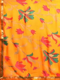 Stylish Yellow Chiffon Saree With Blouse Piece For Women-thumb4