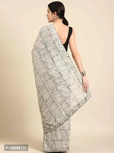 Stylish Grey Art Silk Saree With Blouse Piece For Women-thumb2