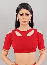 Stylish Red Georgette Saree With Blouse Piece For Women-thumb2