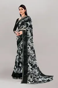 Stylish Black Georgette Saree With Blouse Piece For Women-thumb2