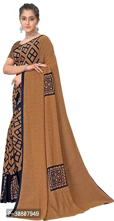 Stylish Brown Georgette Saree With Blouse Piece For Women-thumb4