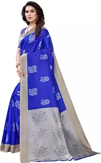 Beautiful Art Silk Printed Women Saree with Blouse Piece-thumb1