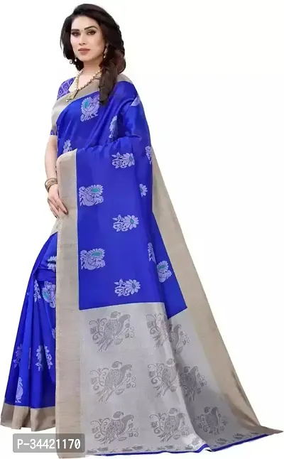 Beautiful Art Silk Printed Women Saree with Blouse Piece-thumb2