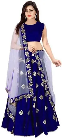 NV PATEL Women's Pure Silk Embroidered Silver & Blue Lehenga 3/4 Sleeve V-Neck Party & Festive White::Blue Lehenga Choli