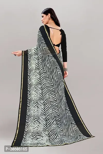 Stylish Grey Georgette Saree With Blouse Piece For Women-thumb2