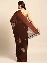 Stylish Brown Georgette Saree With Blouse Piece For Women-thumb1