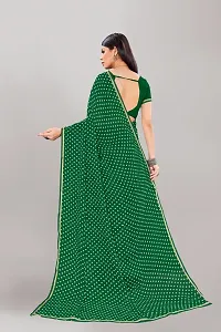 Stylish Green Georgette Saree With Blouse Piece For Women-thumb1