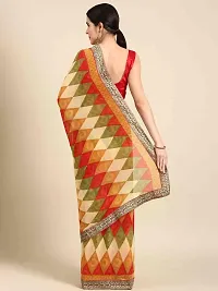 Stylish Multicoloured Georgette Saree With Blouse Piece For Women-thumb1