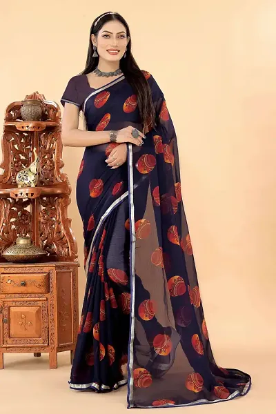 Glamorous Georgette Saree with Blouse piece