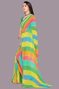 Stylish Multicoloured Chiffon Saree With Blouse Piece For Women-thumb2