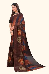 Stylish Brown Georgette Saree With Blouse Piece For Women-thumb2