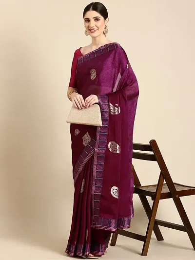 Stylish Chiffon Woven Design Saree with Blouse piece For Women