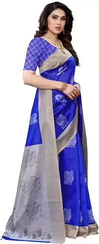 Beautiful Art Silk Printed Women Saree with Blouse Piece-thumb2