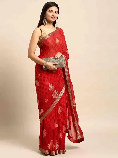 New In Georgette Saree with Blouse piece 