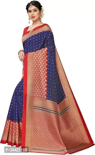 Beautiful Art Silk Printed Women Saree with Blouse Piece-thumb3