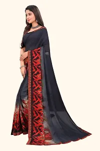 Stylish Blue Georgette Saree With Blouse Piece For Women-thumb2