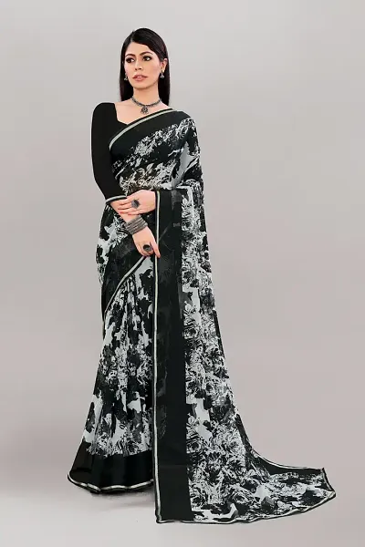 New In Georgette Saree with Blouse piece