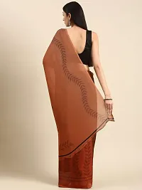 Stylish Brown Georgette Saree With Blouse Piece For Women-thumb1