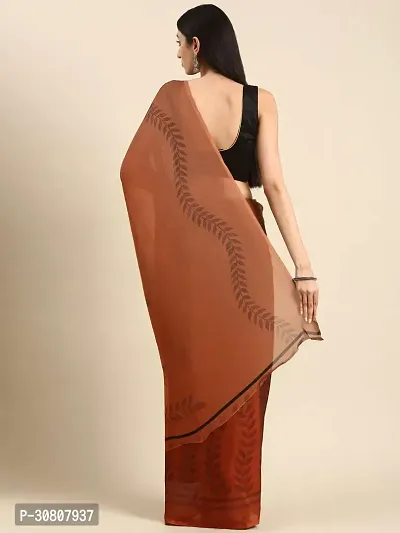 Stylish Brown Georgette Saree With Blouse Piece For Women-thumb2