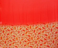 Stylish Red Chiffon Saree With Blouse Piece For Women-thumb3