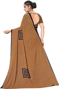 Stylish Brown Georgette Saree With Blouse Piece For Women-thumb1