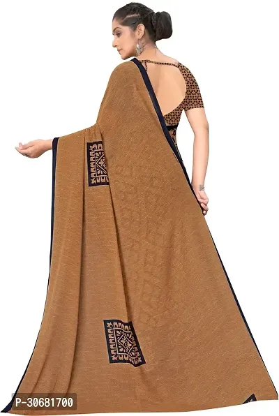 Stylish Brown Georgette Saree With Blouse Piece For Women-thumb2