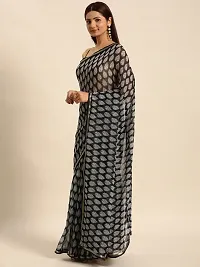 Stylish Grey Chiffon Saree With Blouse Piece For Women-thumb2