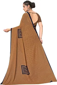 Stylish Brown Georgette Saree With Blouse Piece For Women-thumb1