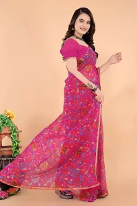 Stylish Pink Georgette Saree With Blouse Piece For Women-thumb2