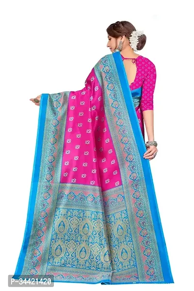 Beautiful Art Silk Printed Women Saree with Blouse Piece-thumb5