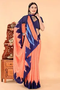 Stylish Peach Pure Silk Saree With Blouse Piece For Women-thumb2