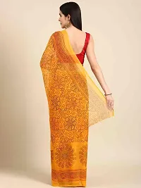 Stylish Yellow Chiffon Saree With Blouse Piece For Women-thumb1