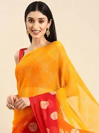 Stylish Yellow Chiffon Saree With Blouse Piece For Women-thumb2