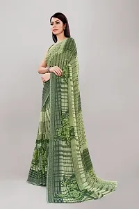 Stylish Green Georgette Saree With Blouse Piece For Women-thumb2