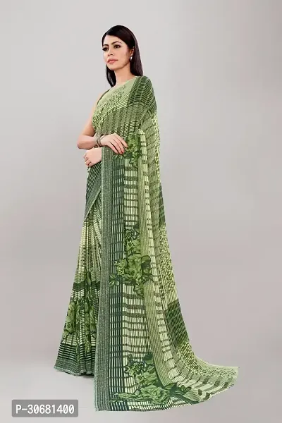 Stylish Green Georgette Saree With Blouse Piece For Women-thumb3