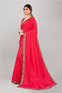 Stylish Pink Silk Blend Saree With Blouse Piece For Women-thumb3