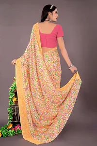 Stylish Peach Georgette Saree Without Blouse Piece For Women-thumb1