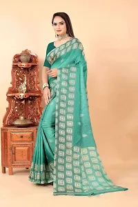 Stylish Sea Green Art Silk Saree Without Blouse Piece For Women-thumb1