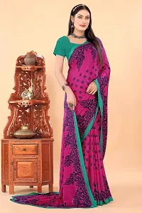 Stylish Pink Pure Silk Saree With Blouse Piece For Women-thumb1