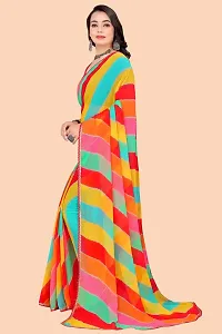 Stylish Multicoloured Chiffon Saree With Blouse Piece For Women-thumb2