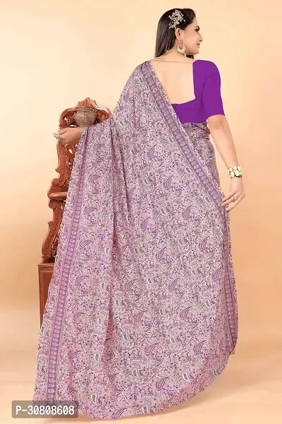 Stylish Purple Art Silk Saree Without Blouse Piece For Women-thumb4