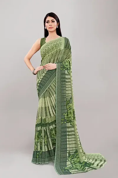 Stylish Fancy Designer Silk Blend Saree With Blouse Piece For Women