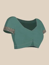 Stylish Green Georgette Saree With Blouse Piece For Women-thumb4