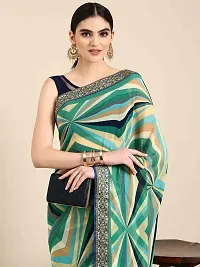 Stylish Green Georgette Saree With Blouse Piece For Women-thumb2