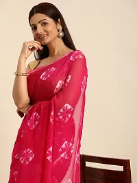 Stylish Pink Chiffon Saree With Blouse Piece For Women-thumb3