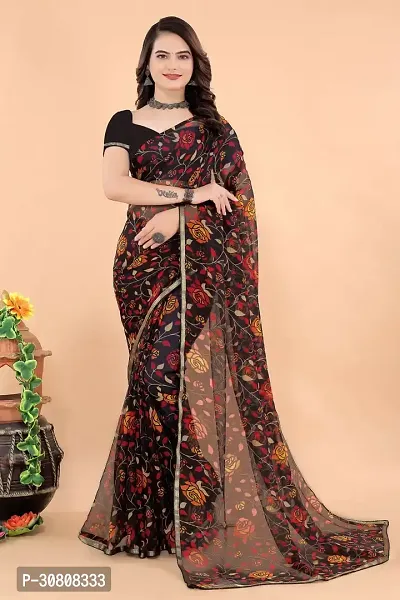 Stylish Multicoloured Georgette Saree With Blouse Piece For Women